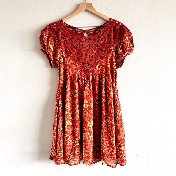Free People Margot Printed Babydoll Dress | Floral | Size Small | NWT - Picture 4 of 16